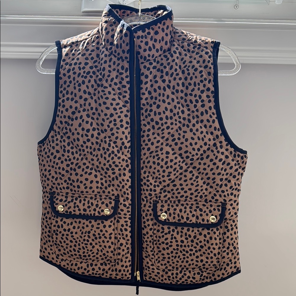 J. Crew Brown and Black Animal Print Vest